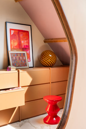 Murano Candy golvlampa gul rav orange swirl D:40 cm