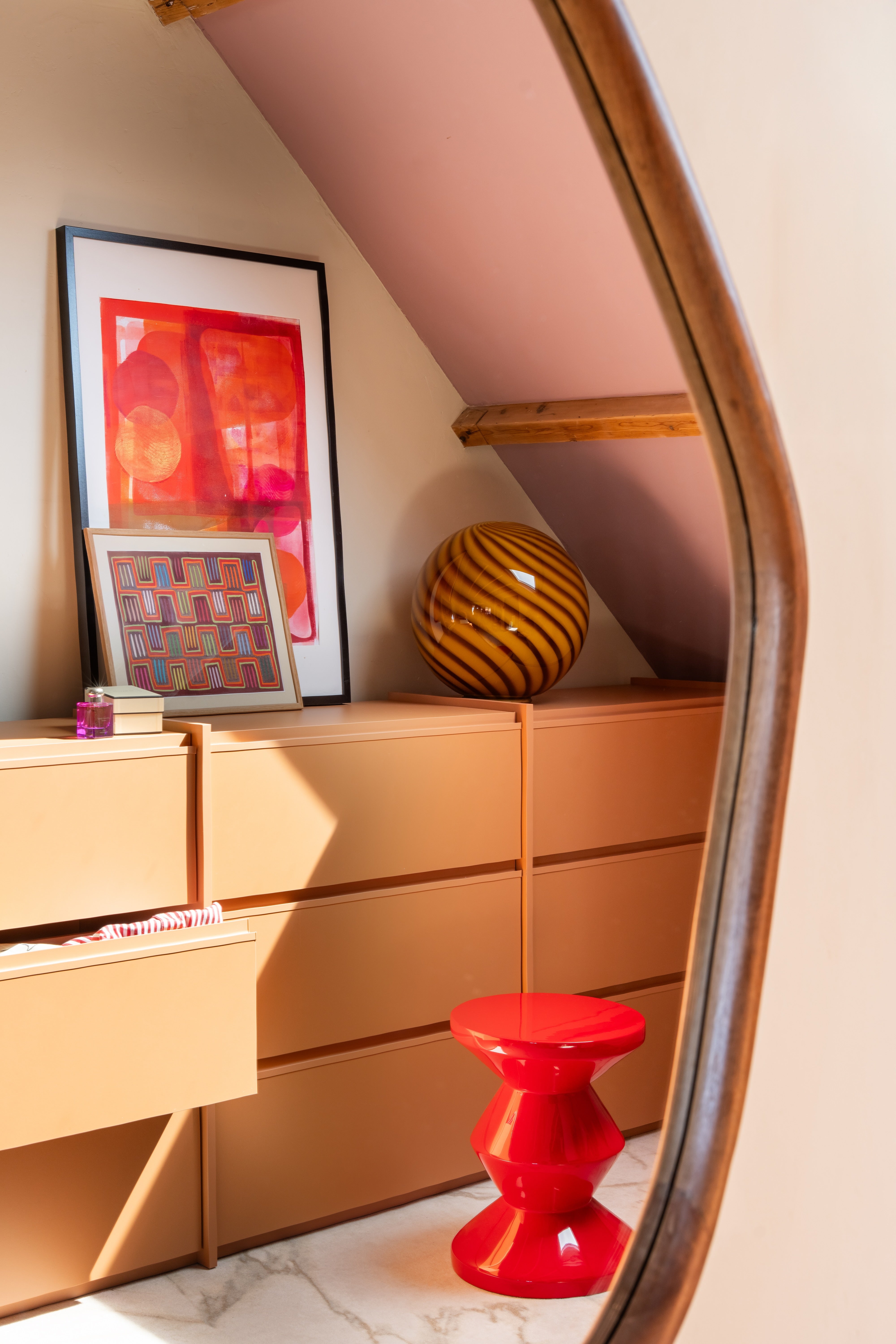 Murano Candy golvlampa gul rav orange swirl D:40 cm