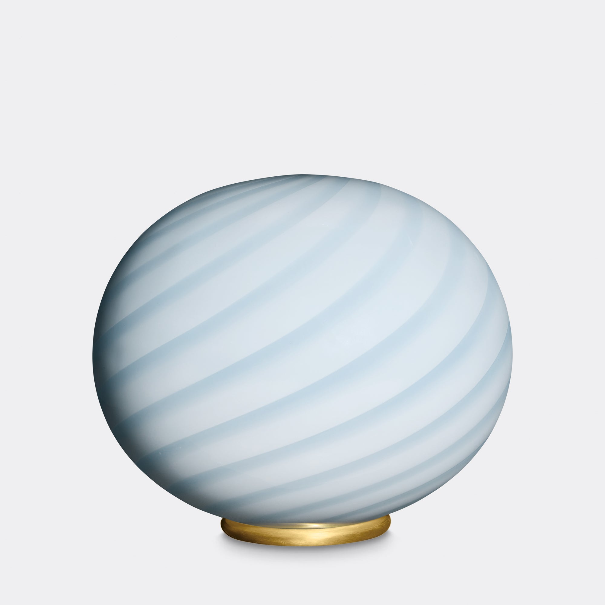 Murano Candy oval golvlampa ljusblå swirl D:40 cm