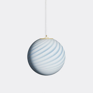 Murano Candy pendel ljusblå swirl D:30 cm