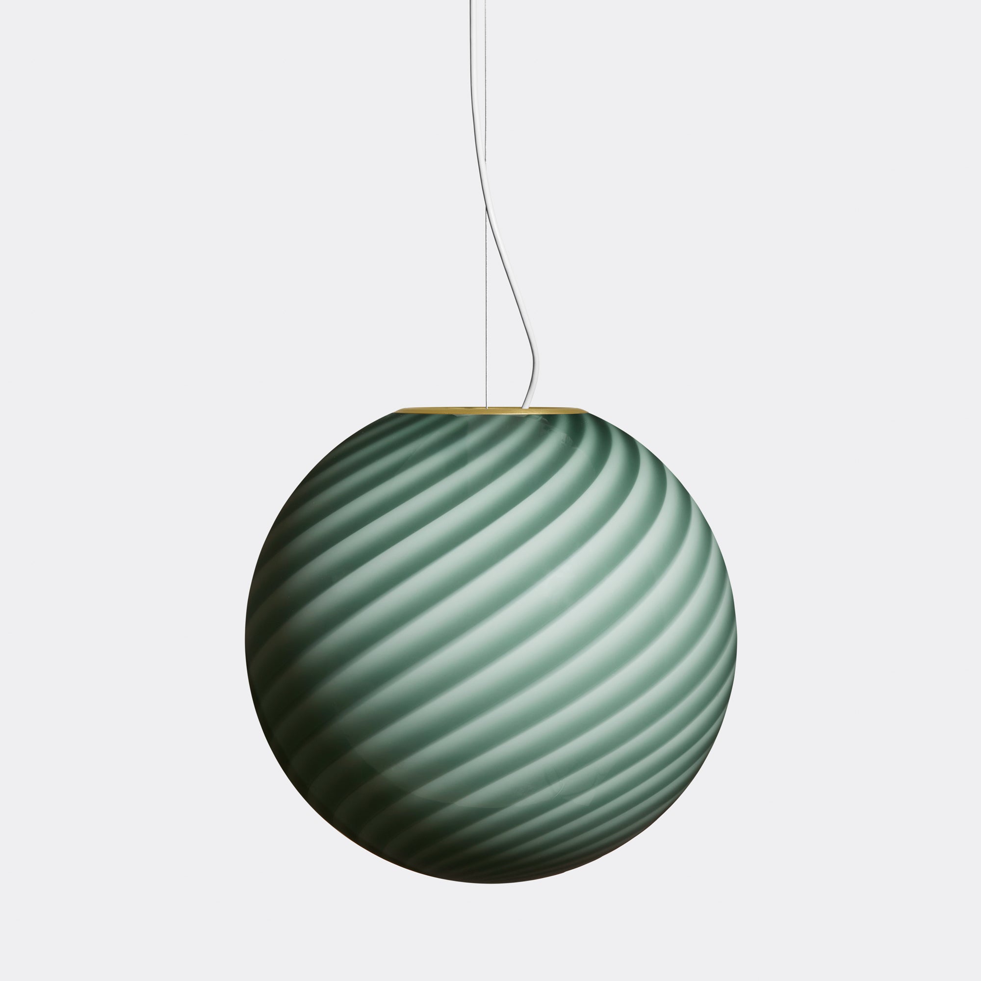 Stor Murano Candy-pendel petrolgrön swirl D:40 cm