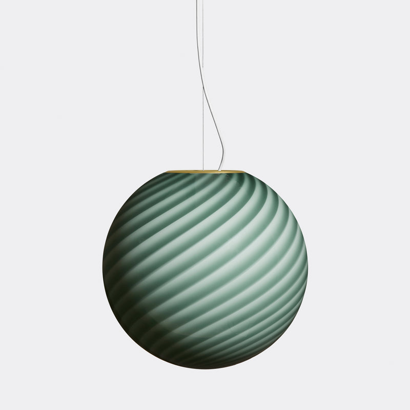 Grote Murano Candy hanglamp petroleumgroen swirl D:40 cm