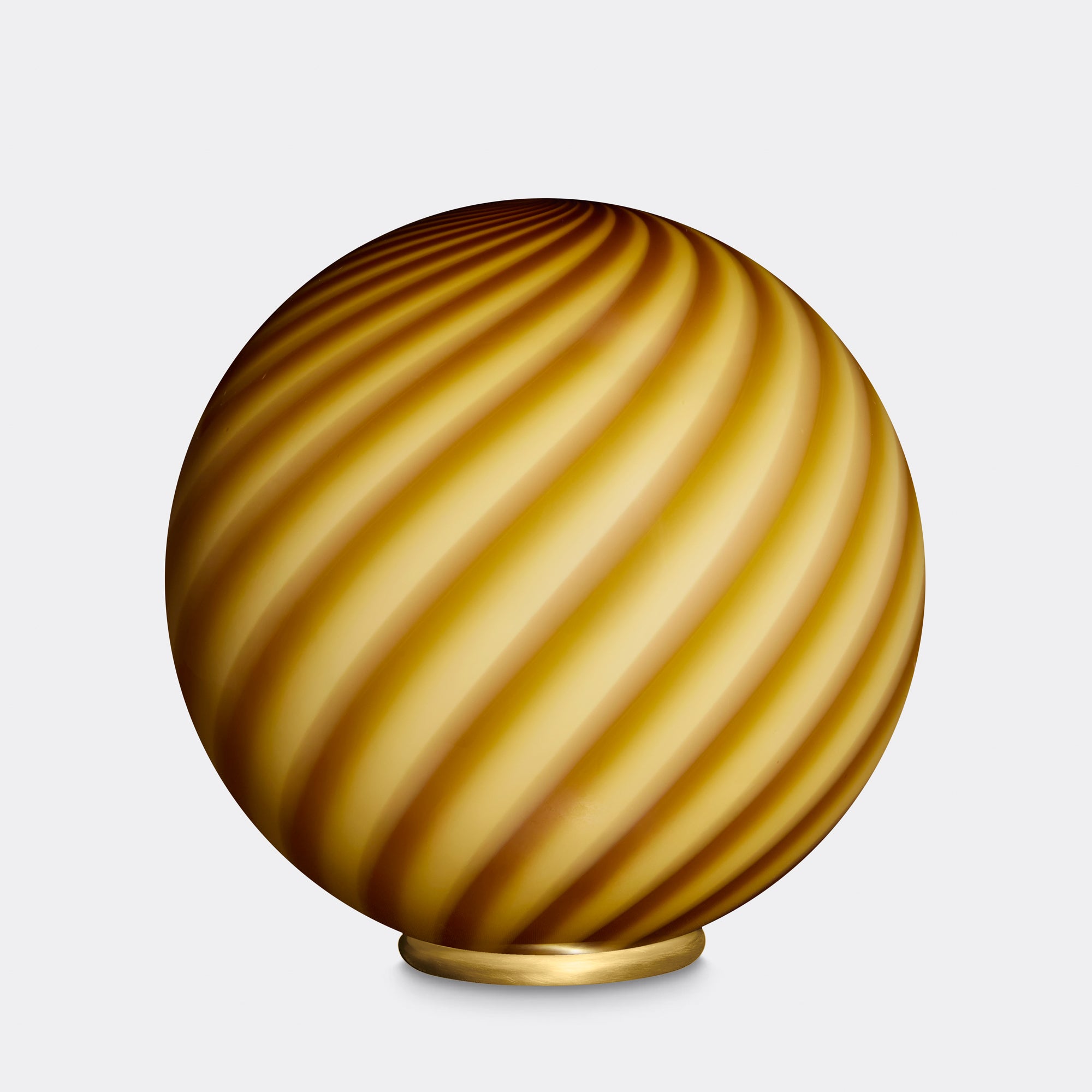 Murano Candy golvlampa gul rav orange swirl D:40 cm