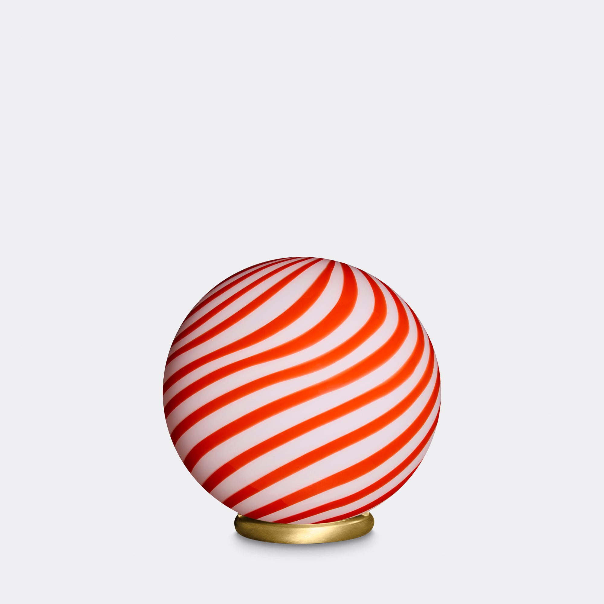 Murano Candy bordslampa röd/vit swirl D:20 cm