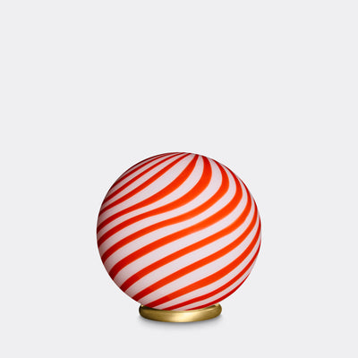 Murano Candy bordlampe rød/hvit swirl D:20 cm