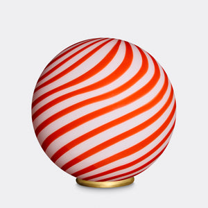 Murano Candy floor lamp red/white swirl D:40 cm