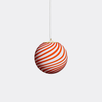 Murano Candy pendel rød/hvit swirl D:20 cm