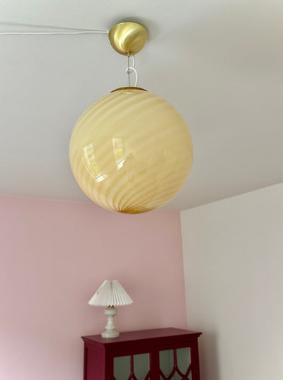 Murano Candy pendel gul swirl D:30 cm