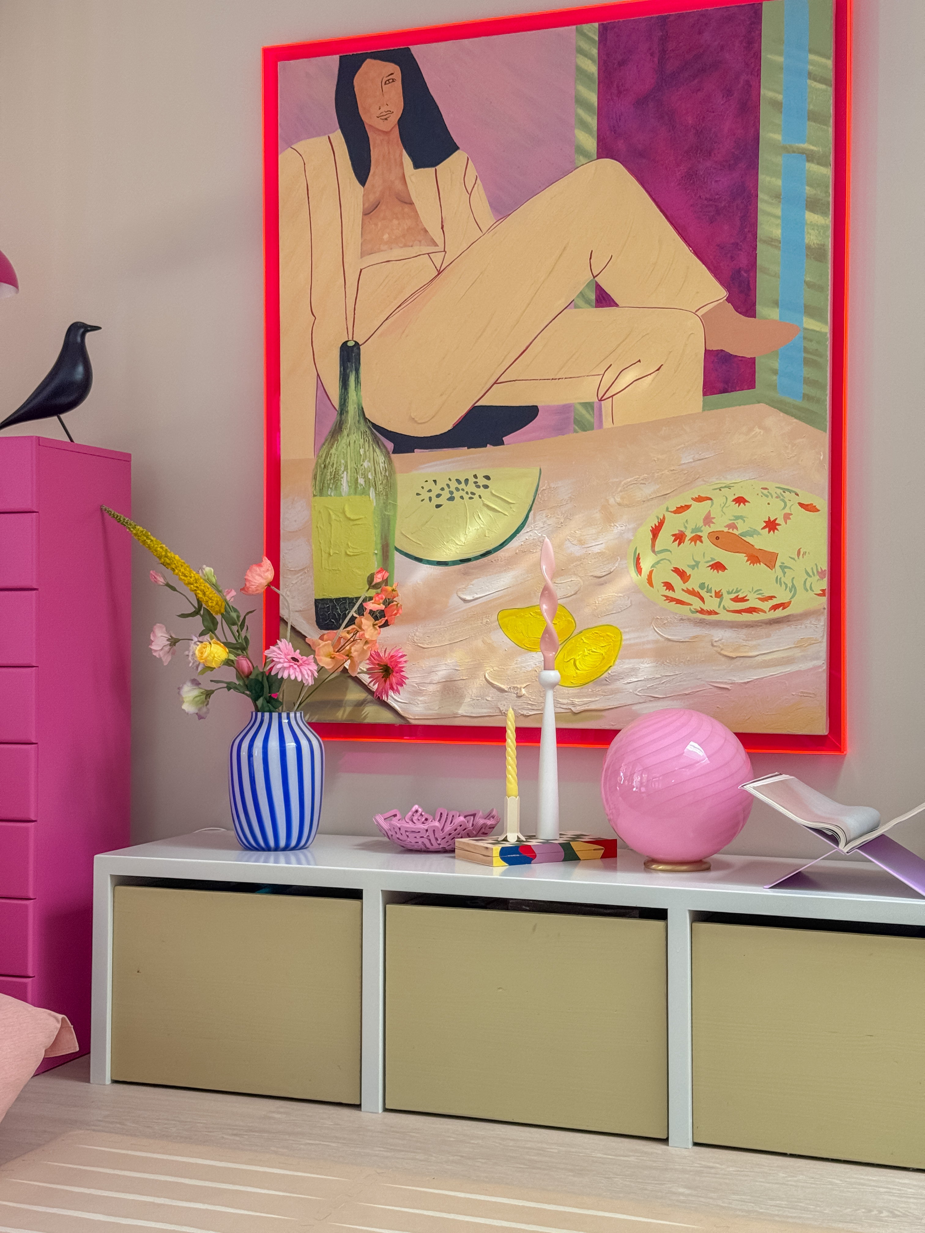 Murano Candy bordslampa bubble gum swirl D:30 cm