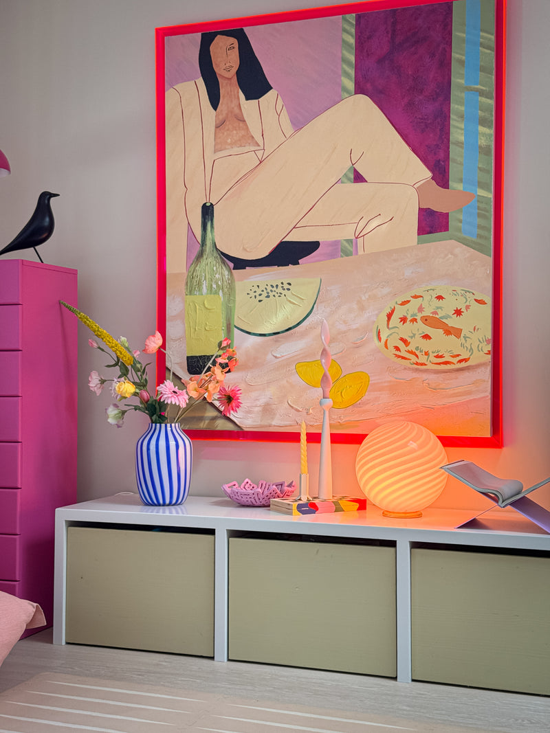 Murano Candy bordslampa bubble gum swirl D:30 cm