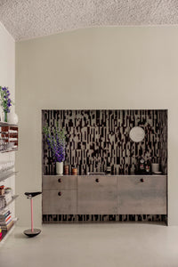 Stor Murano Candy plafond gul/hvite striper D:40 cm