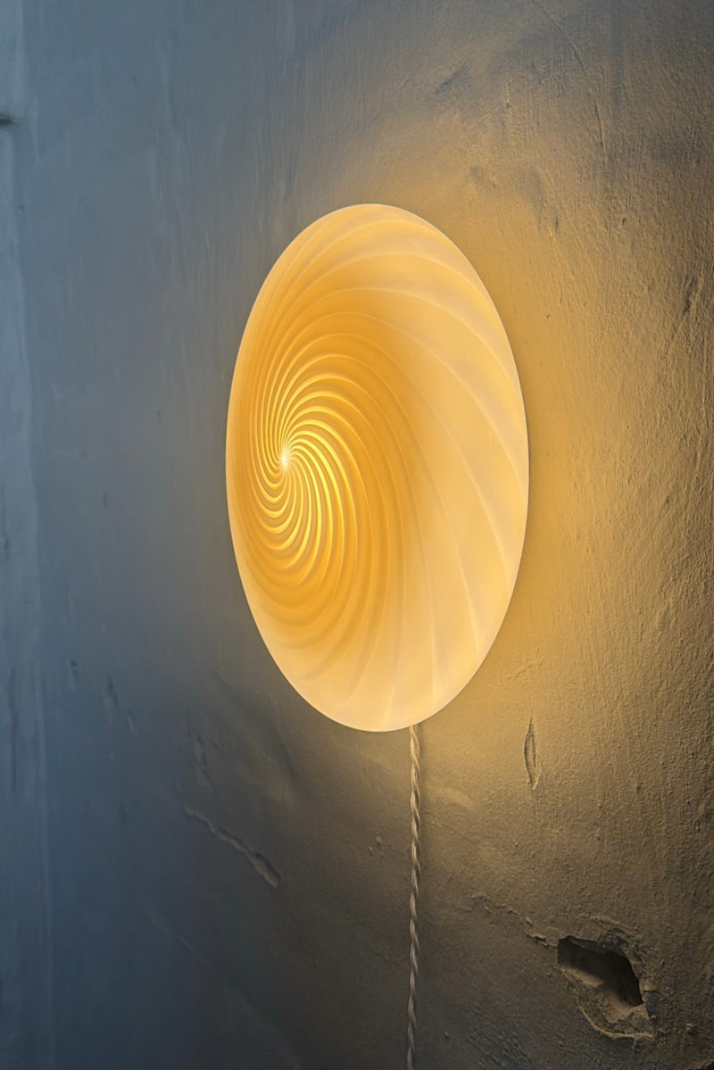 Murano Candy plafond gul swirl D:30 cm