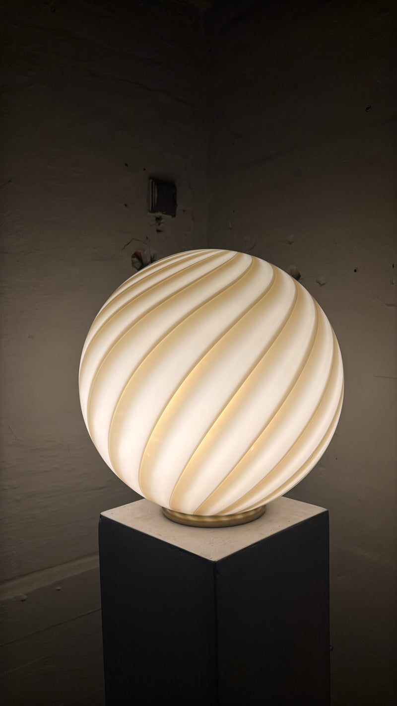 Murano Candy vloerlamp grijs bruin swirl D:40 cm