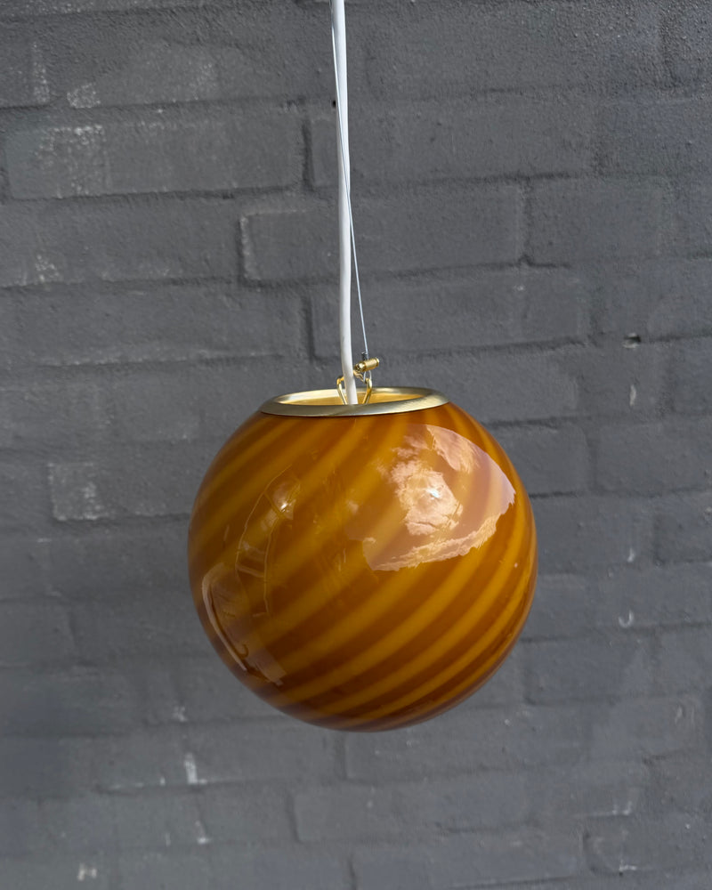 Murano Candy pendant orange amber swirl D:20 cm