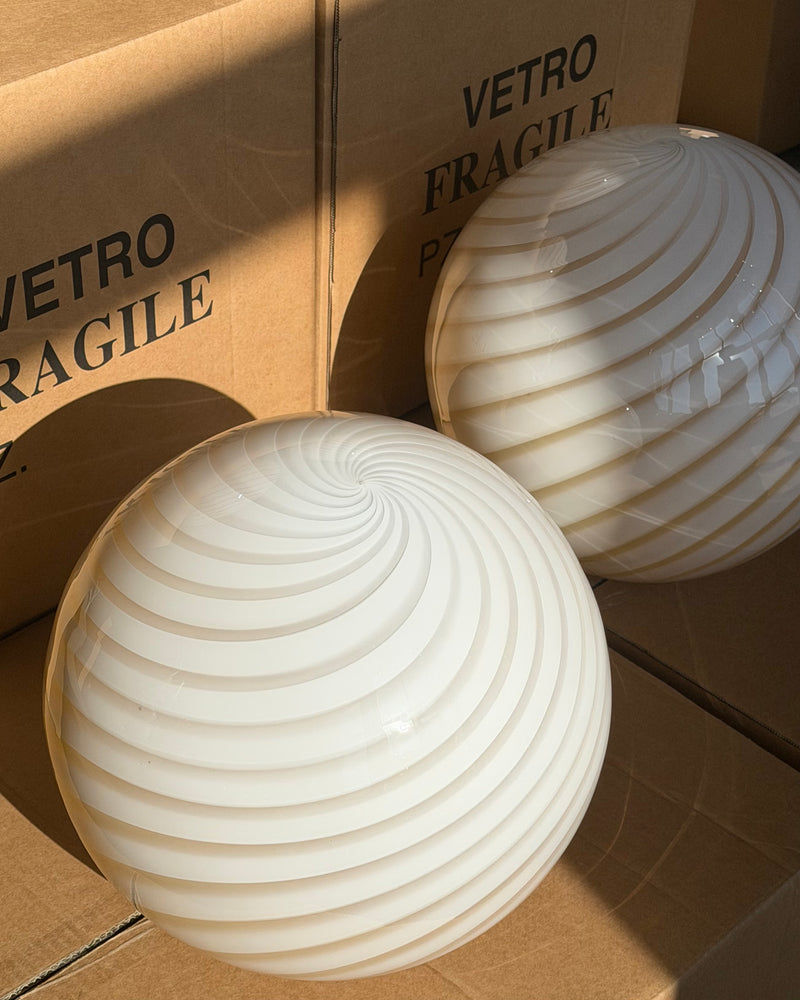 Murano Candy hanglamp karamel crème swirl D:30 cm