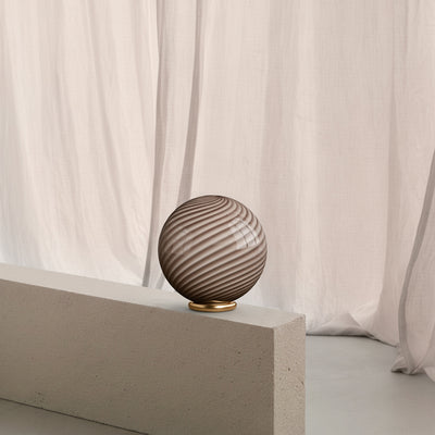 Murano Candy table lamp gray brown swirl D:30 cm