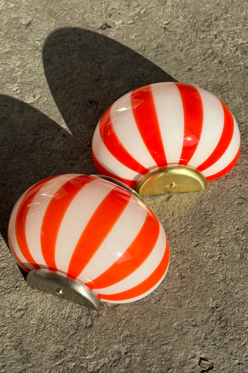 Murano Candy væglampe røde striber 21x15cm