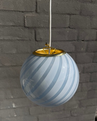 Murano Candy pendant light light blue swirl D:20 cm
