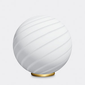 Grande suspension ronde blanche tourbillon Murano D:40 cm