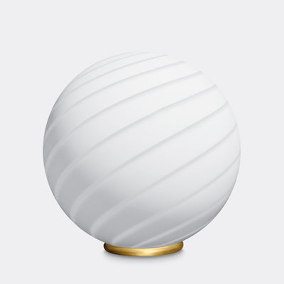 Grande suspension ronde blanche tourbillon Murano D:40 cm