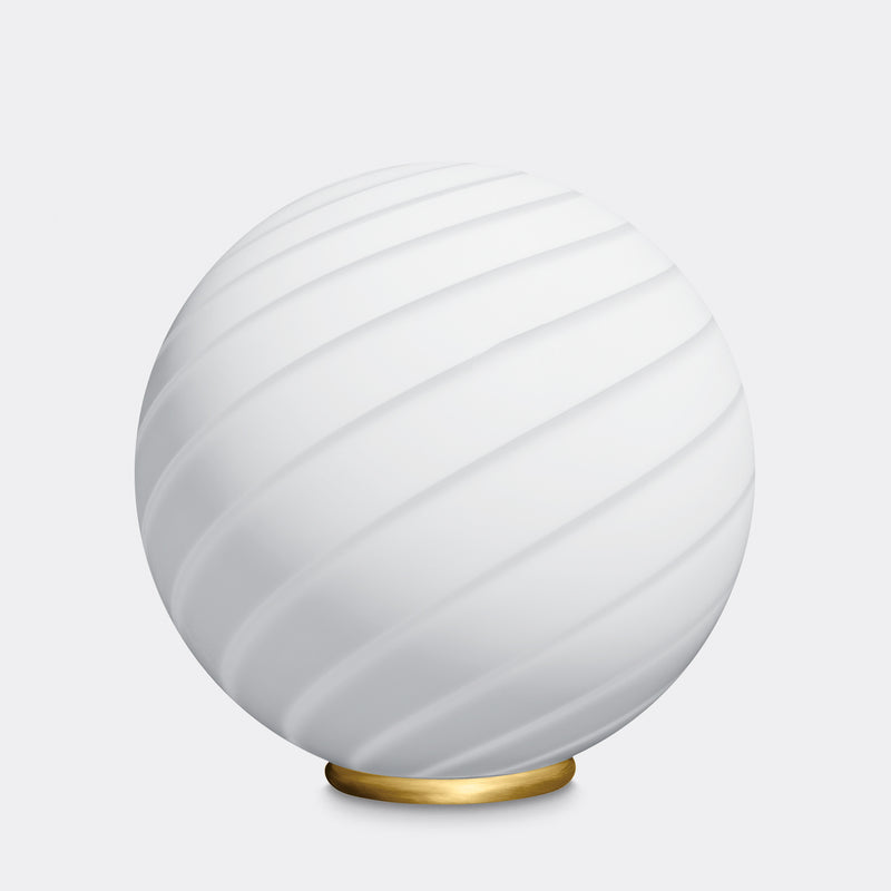 Grande suspension ronde blanche tourbillon Murano D:40 cm