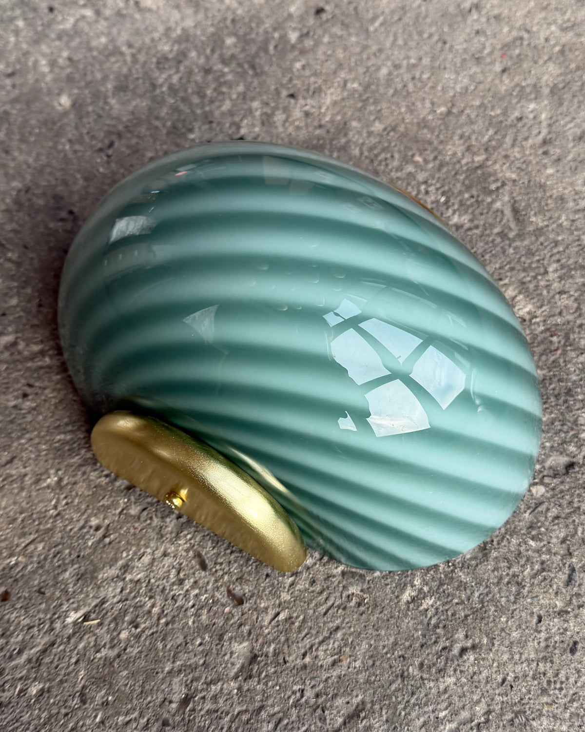 Murano Candy wall lamp petrol green swirl 21x15cm