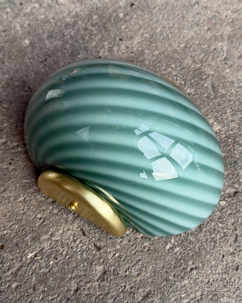Murano Candy wall lamp petrol green swirl 21x15cm