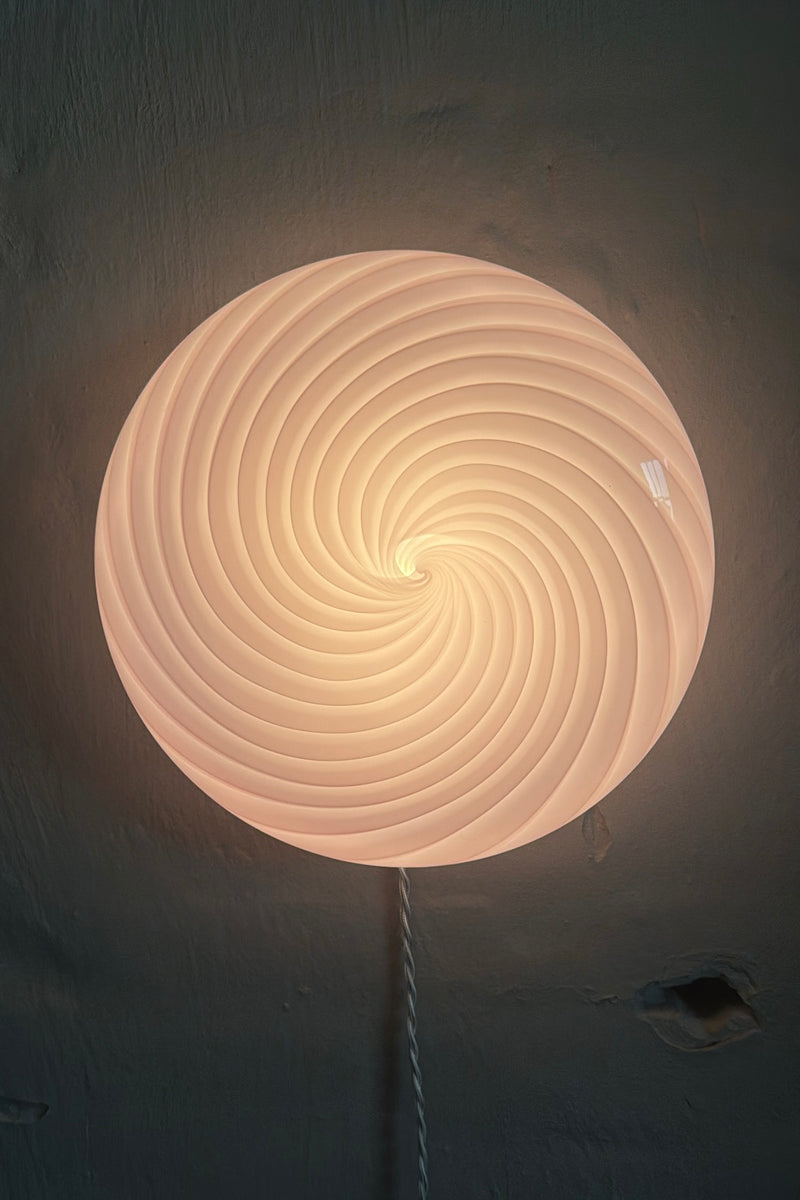 Murano Candy plafond bubble gum lyserød swirl D:30 cm