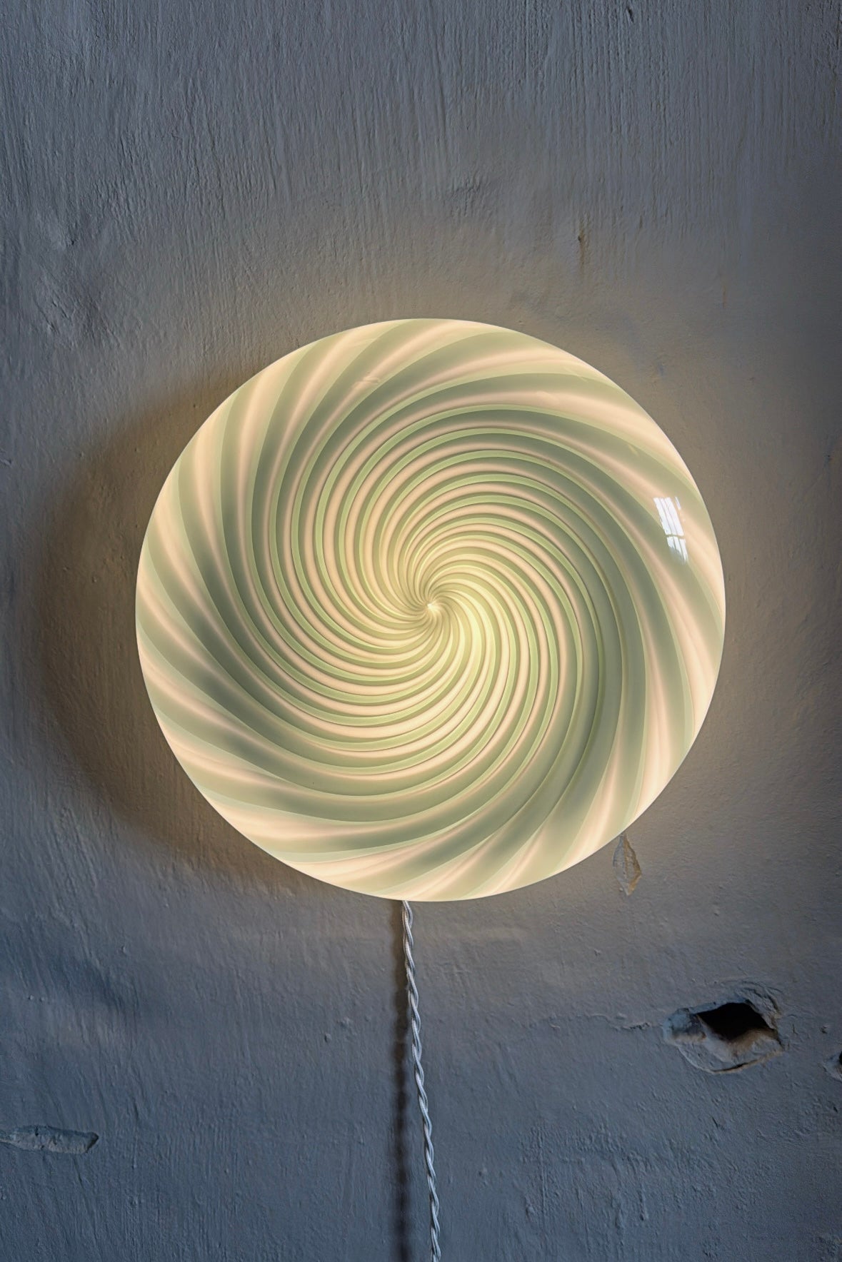 Murano Candy plafond petroleumgrön swirl D:30 cm