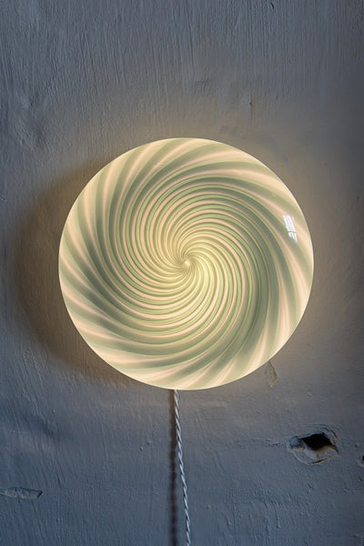 Murano Candy plafond petroleumgrön swirl D:30 cm