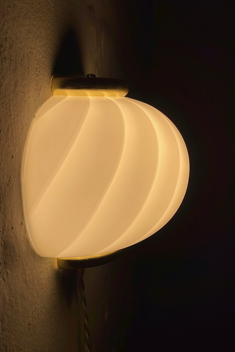 Murano Candy vägglampa gul swirl 21x15cm