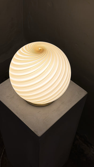 Murano Candy tafellamp grijs bruin swirl D:30 cm