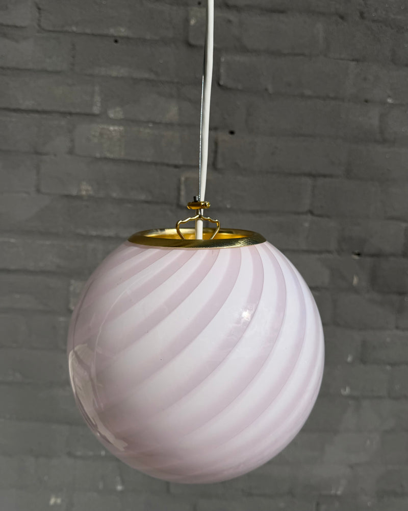 Murano Candy pendant soft pink swirl D:20 cm