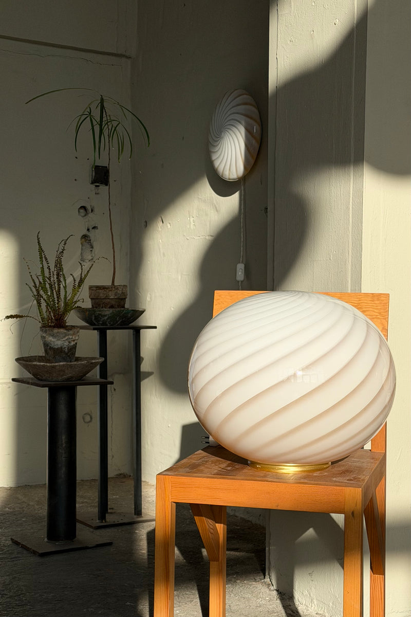 Murano Candy oval gulvlampe creme karamel swirl D:40 cm