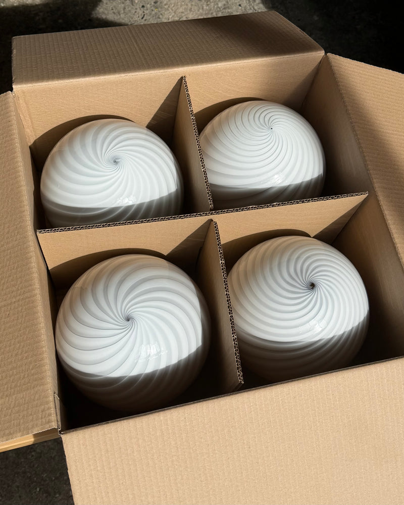 Murano Candy bordlampe creme karamel swirl D:20 cm