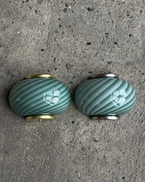 Murano Candy wall lamp petrol green swirl 21x15cm