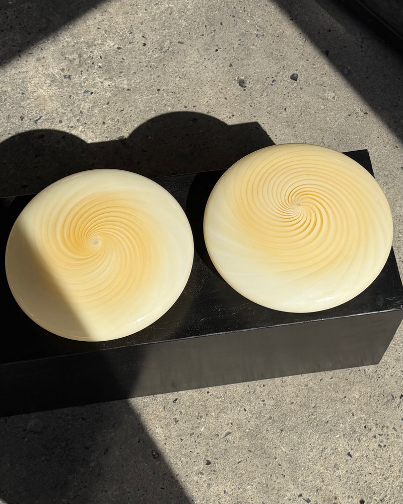 Murano Candy ceiling light yellow swirl D:30 cm