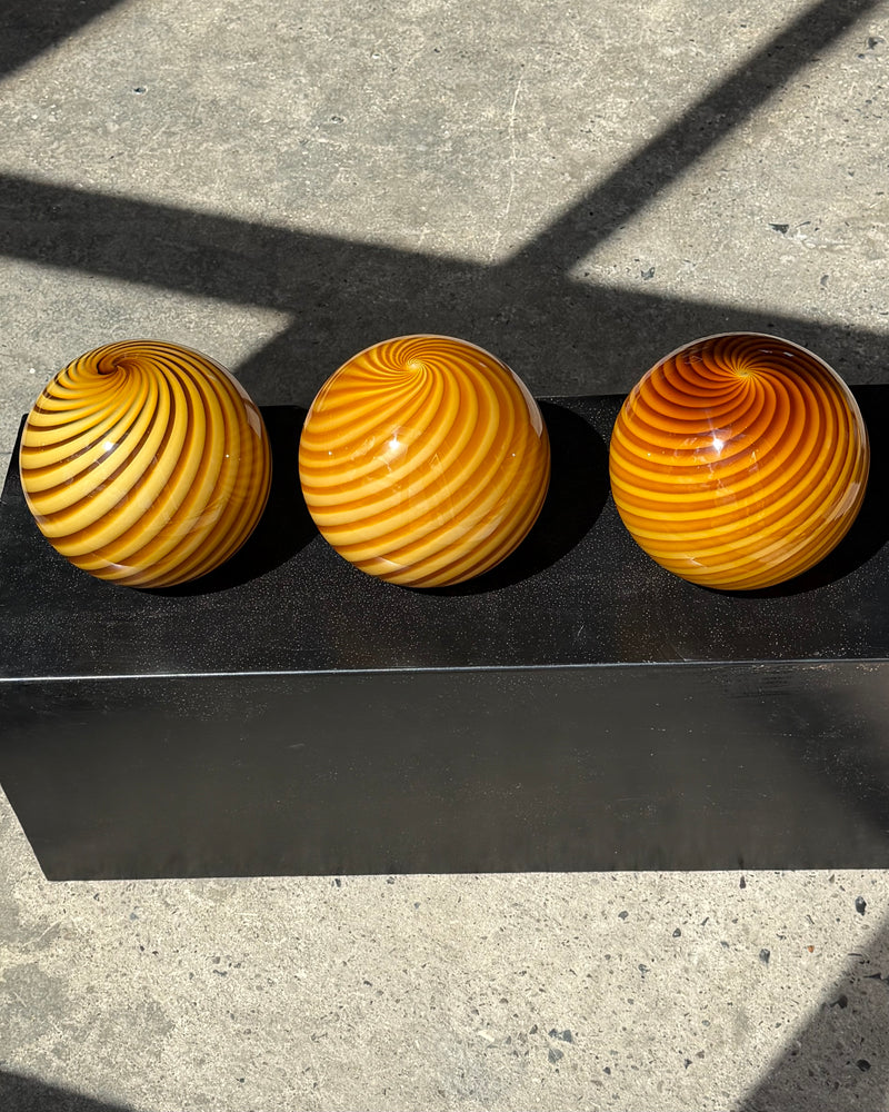 Murano Suspension bonbon orange tourbillon en ambre D:20 cm