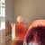 Murano Candy table lamp yellow/pink swirl D:20 cm