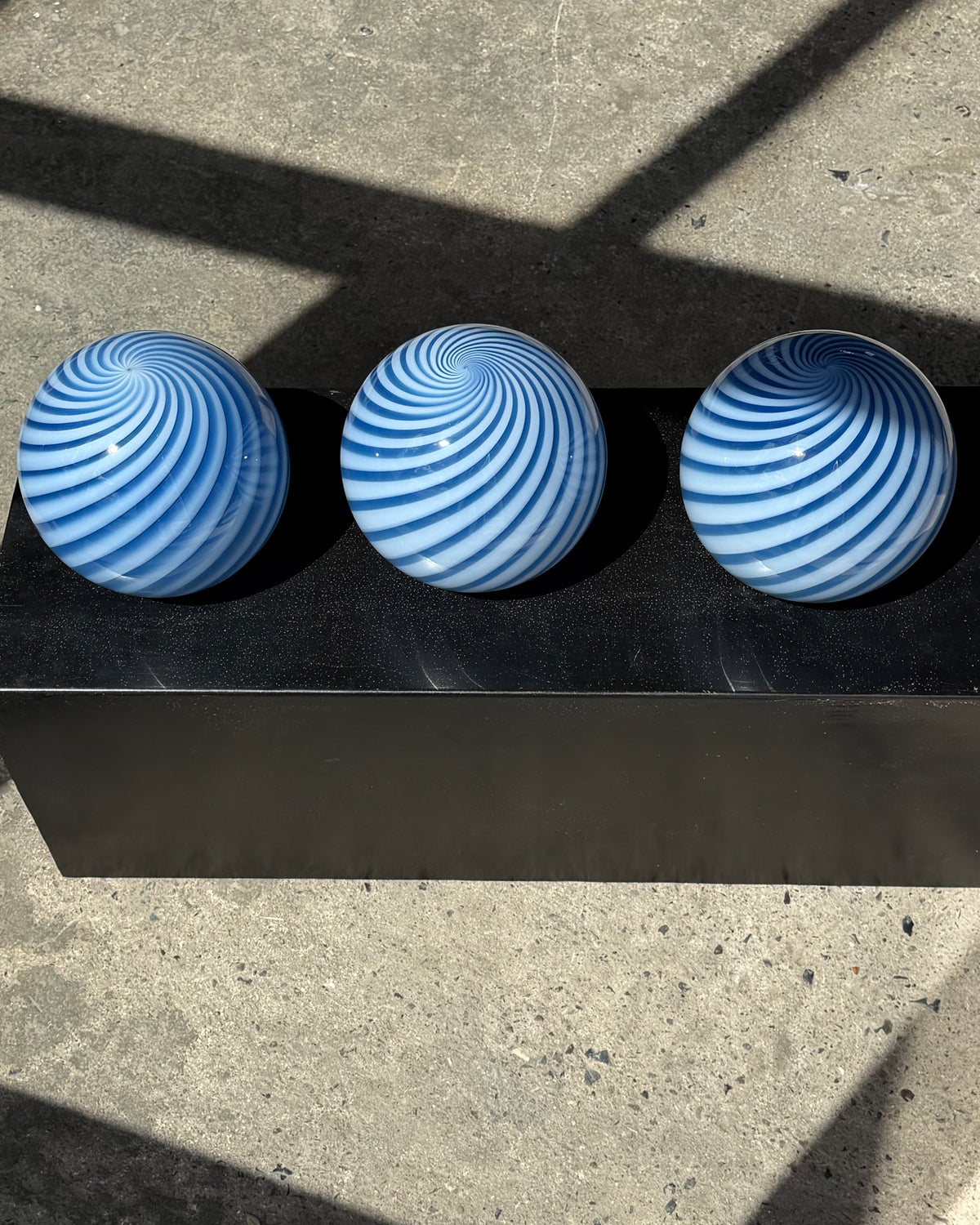 Murano Candy pendel blå swirl D:20 cm