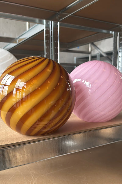 Murano Candy pendel orange rav swirl D:20 cm