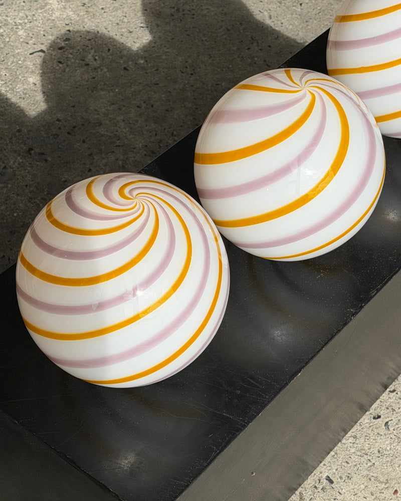 Murano Lampe de table « Candy » jaune/rose swirl D :20 cm