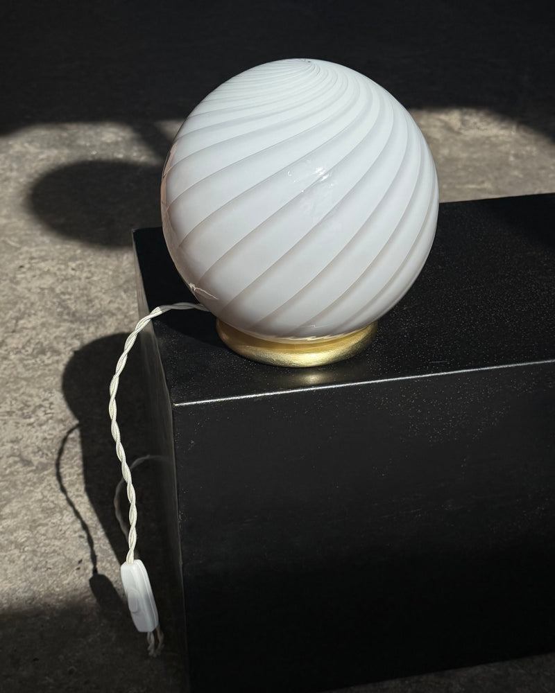 Murano Candy bordlampe creme karamel swirl D:20 cm