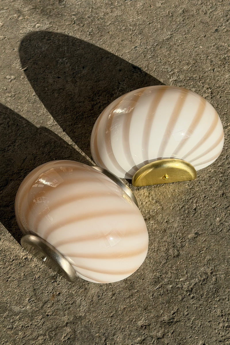 Murano Candy væglampe karamel creme swirl 21x15cm