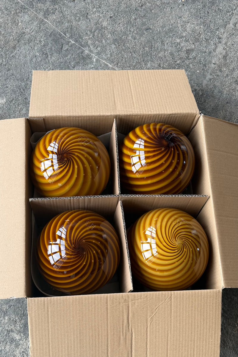 Murano Candy-Pendelleuchte orange Bernstein-Swirl D:20 cm [Archiv]