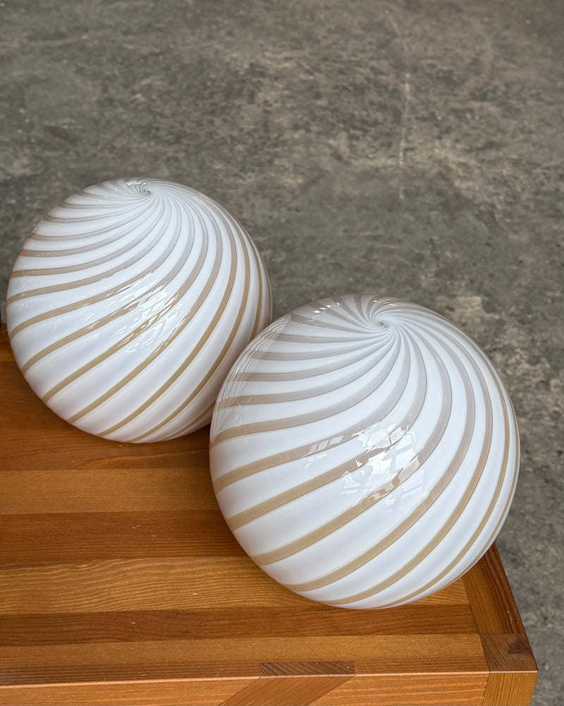 Murano Candy table lamp cream caramel swirl D:20 cm