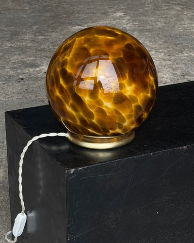 Murano Lampe de table Candy en verre couleur ambre swirl D:20 cm