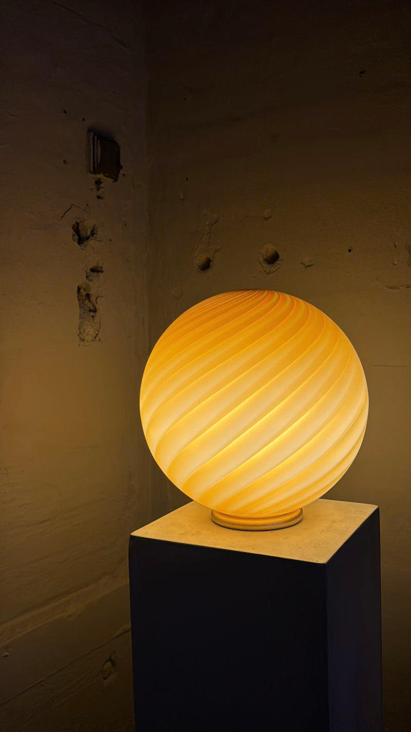 Murano Candy bordlampe rav orange swirl D:30 cm