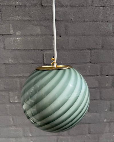 Murano Candy pendant petrol green swirl D:20 cm