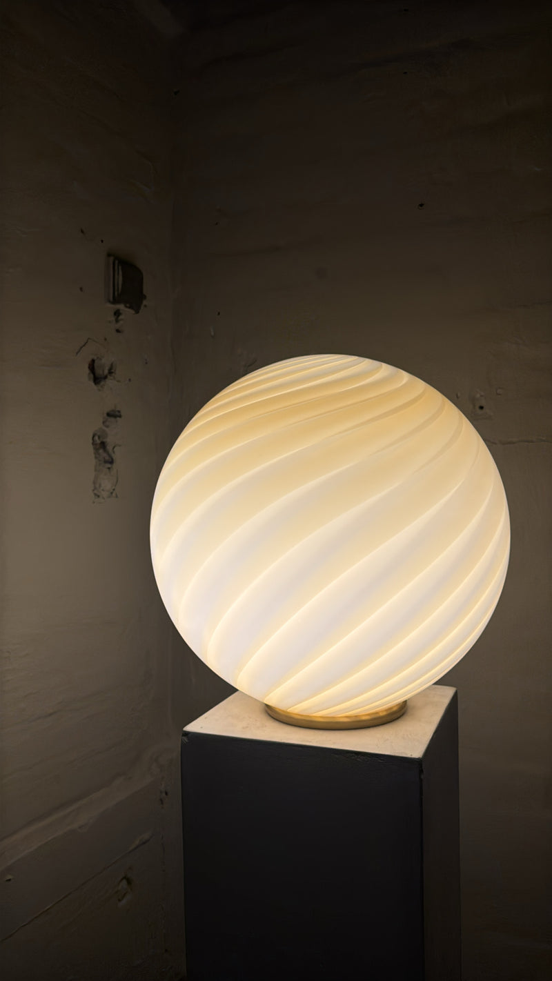 Murano Candy vloerlamp geel swirl D:40 cm